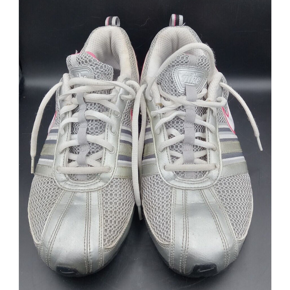 Nike Shoes - Nike‎ Air Silver & Pink Womens Trainer Running Shoes Sz 9